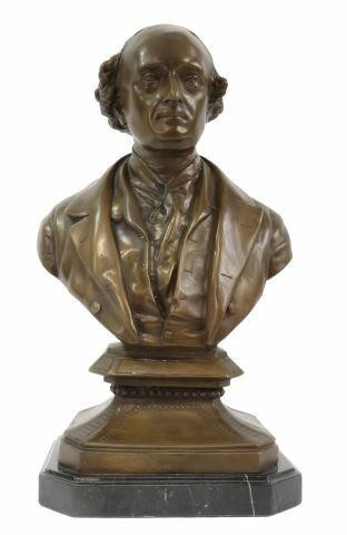 Appraisal: Patinated bronze sculpture Bust of Johann Wolfgang von Goethe signed