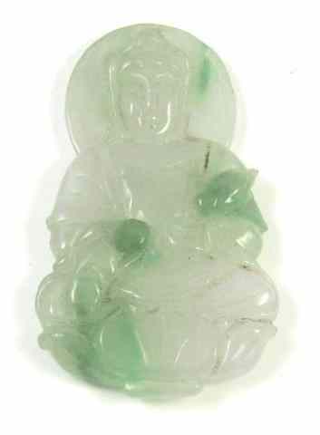 Appraisal: CHINESE GREEN JADE BUDDHA PENDANT weighing grams and measuring -