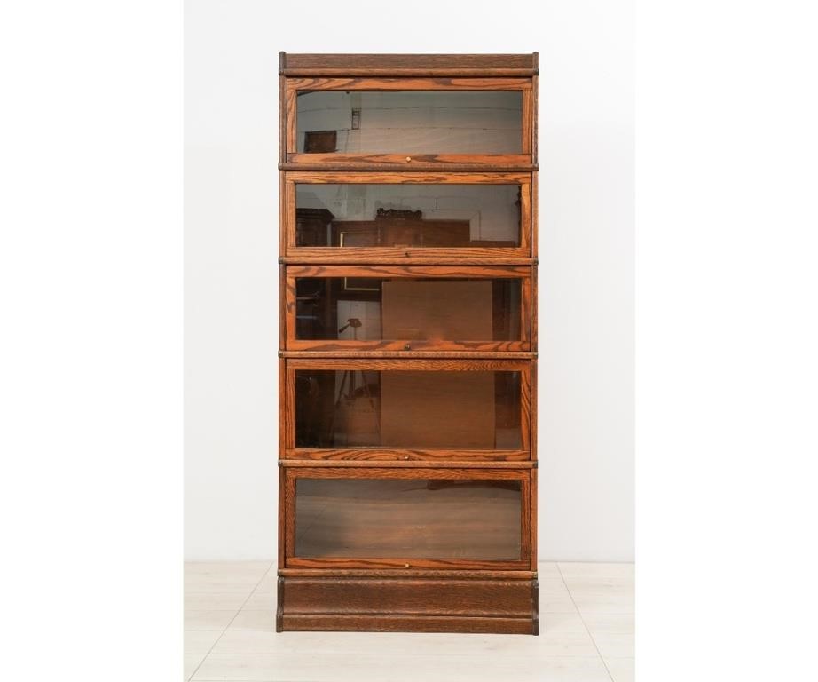 Appraisal: Oak barrister bookcase circa five sections h x w x