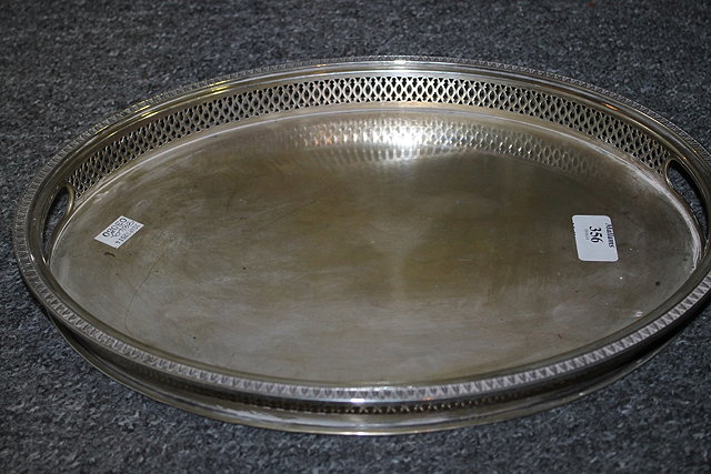 Appraisal: A CONTINENTAL WHITE METAL TRAY of oval form with relief