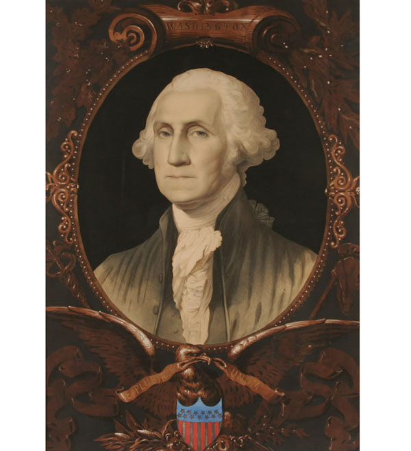 Appraisal: Large President George Washington print th C bust in medallion