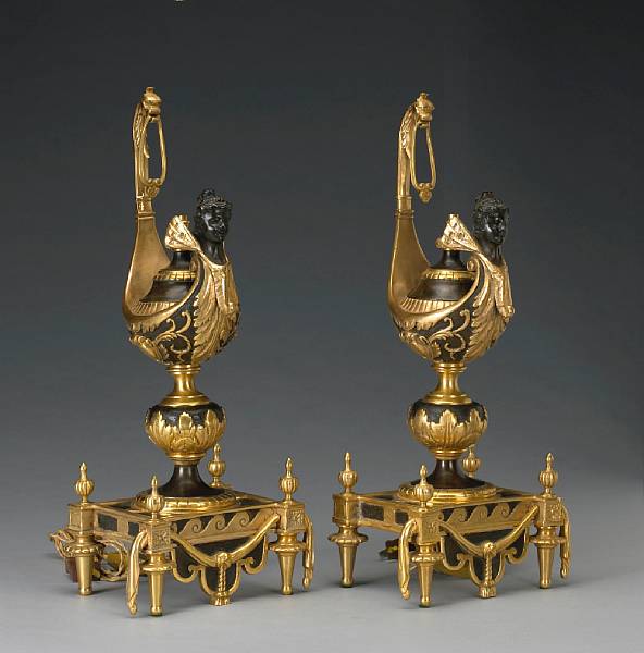 Appraisal: A pair of Louis XV style gilt bronze figural oil