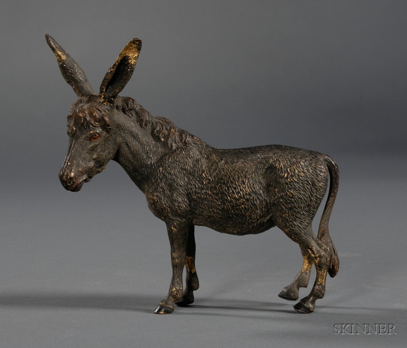 Appraisal: Viennese Cold Painted Bronze Figure of a Donkey early th