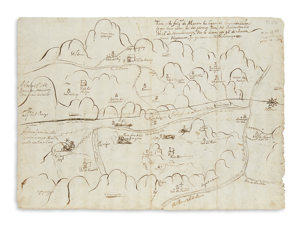 Appraisal: MEXICO Manuscript map of part of Jalisco Manuscript map x