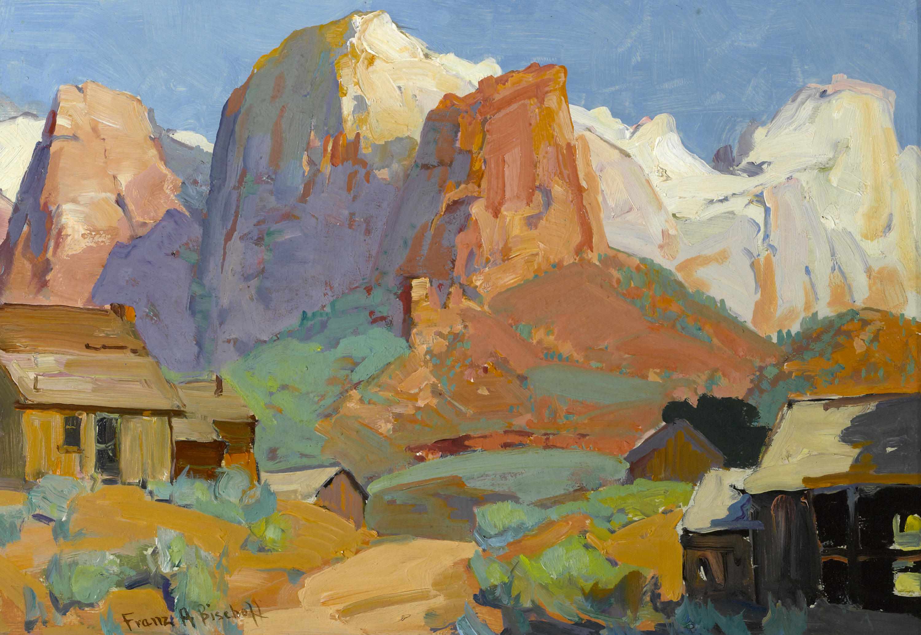 Appraisal: Franz Arthur Bischoff American - Utah ranch signed 'Franz A