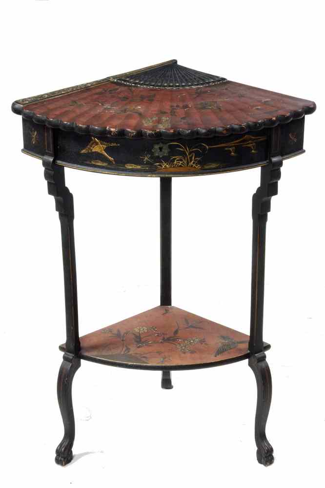 Appraisal: VICTORIAN CORNER STAND - Victorian Chinoiserie Corner Stand in the