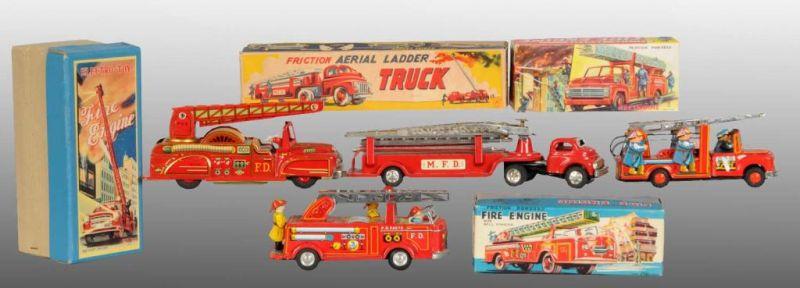 Appraisal: Lot of Tin Toy Fire Engines All in O B