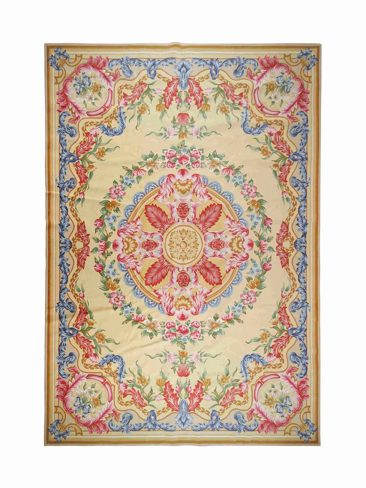 Appraisal: A Savonnerie Style Wool Rug A Savonnerie Style Wool Rug