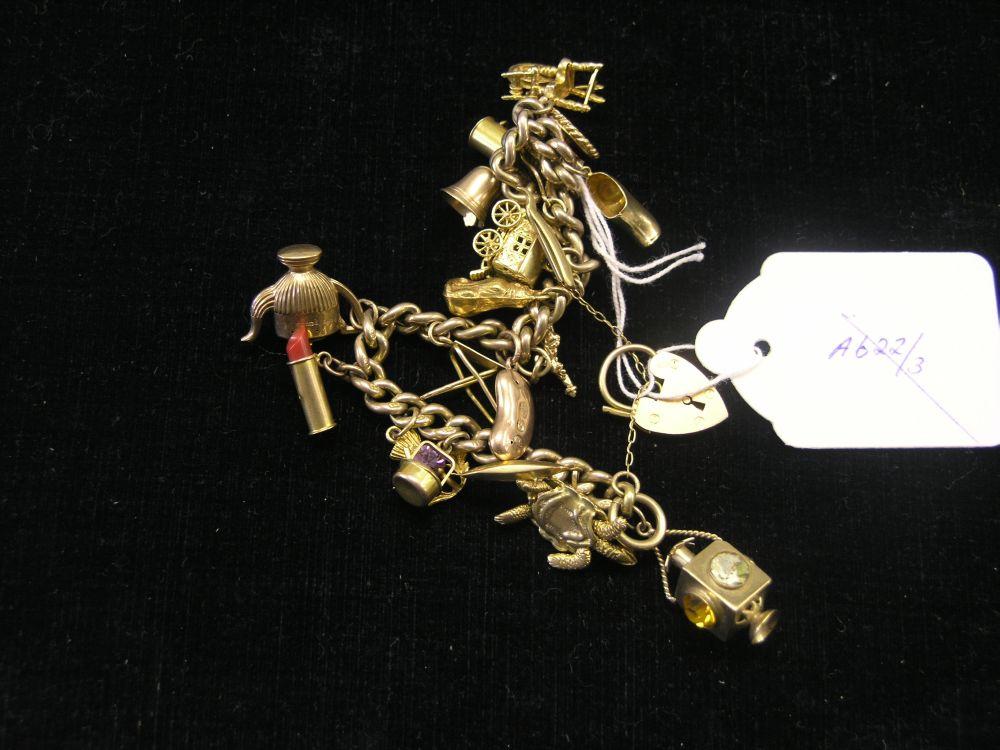 Appraisal: A ct gold charm bracelet grams gross -