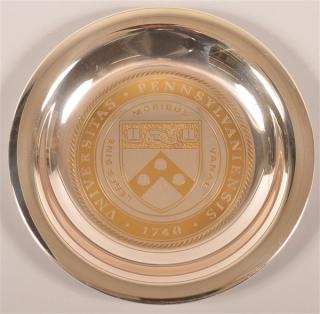 Appraisal: University Pennsylvania Sterling Silver Plate Signed on back University Pennsylvania