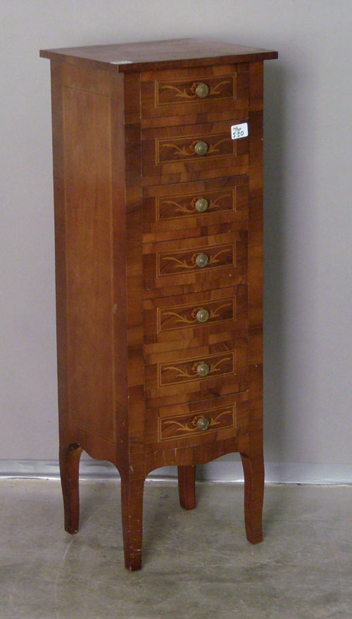 Appraisal: Marquetry lingerie chest th c hl w