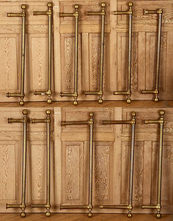 Appraisal: SET BRASS TOWEL BARS OR CURTAIN RODS A set of