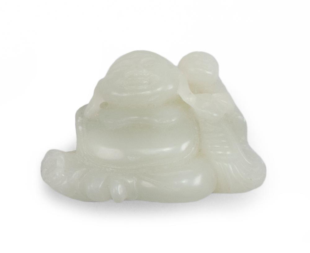 Appraisal: CHINESE WHITE JADE CARVING OF A CHILD LENGTH CHINESE WHITE