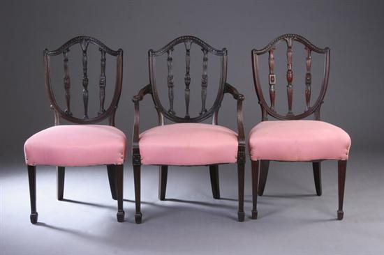 Appraisal: SET SIX CENTENNIAL FEDERAL STYLE MAHOGANY DINING CHAIRS late th