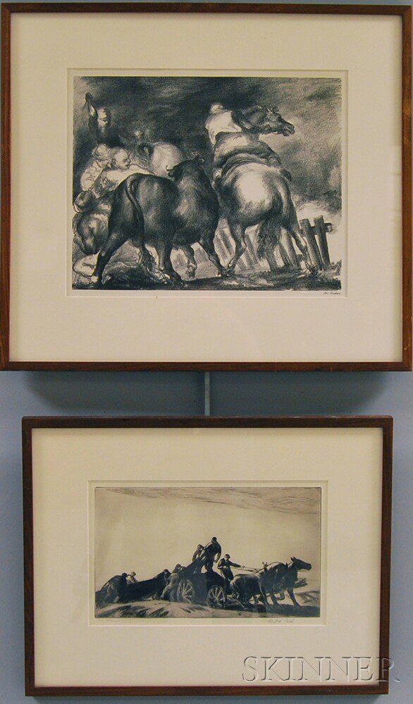 Appraisal: Two Framed Prints Acquired from Associated American Artists Gallery Gifford