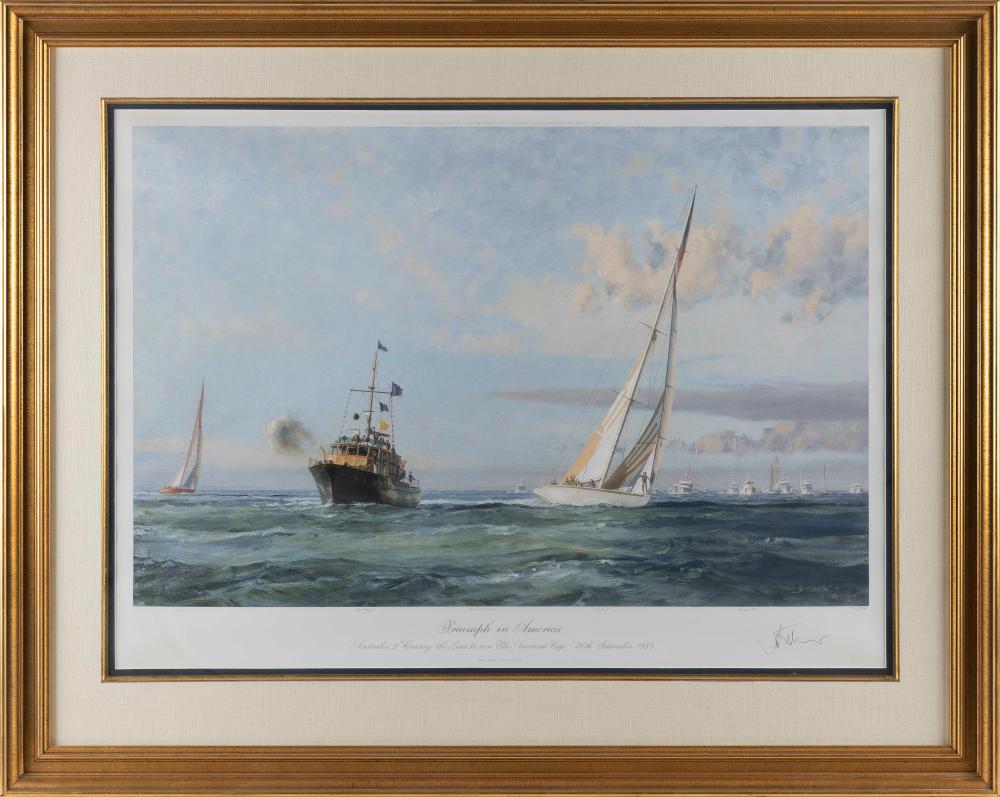 Appraisal: JOHN STOBART MASSACHUSETTS FLORIDA B TRIUMPH IN AMERICA COLOR LITHOGRAPH