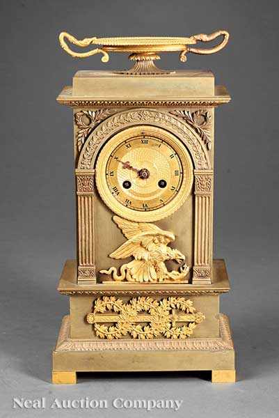 Appraisal: A Louis Philippe Gilt and Patinated Bronze Shelf Clock c