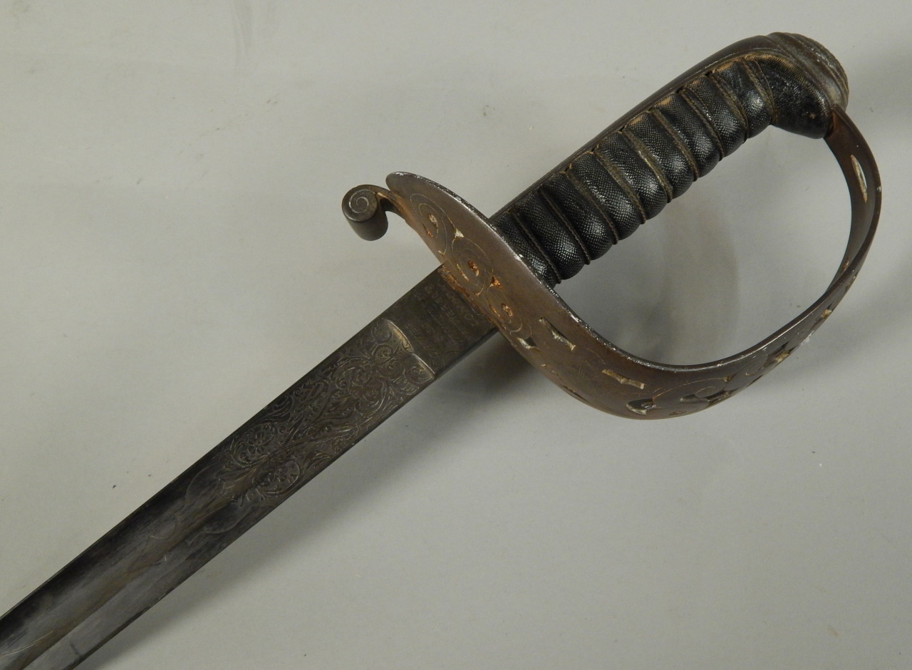 Appraisal: A cavalry type sword the blade stamped Davies Son London