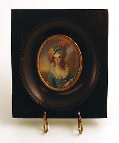 Appraisal: Framed oval on ivory signed Dimarc x Ship plus insurance