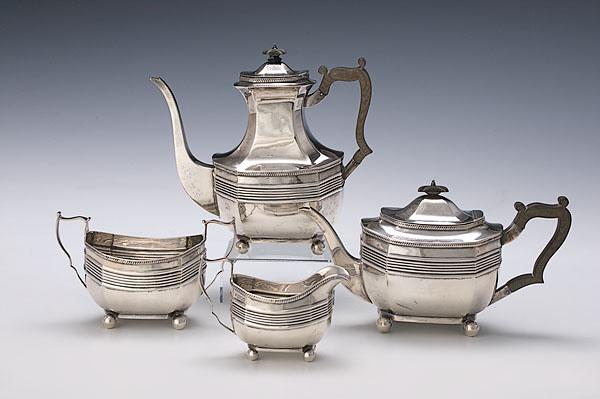 Appraisal: THOMAS BRADBURY EDWARDIAN SILVER TEA AND COFFEE SERVICE English struck