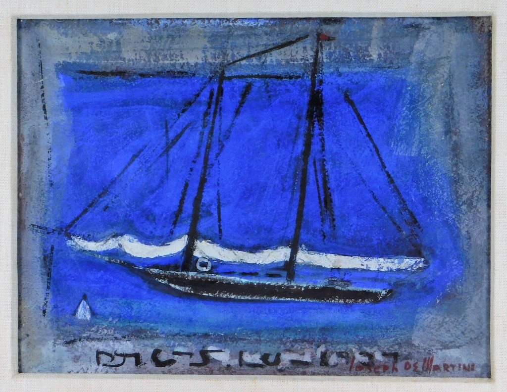 Appraisal: JOSEPH DE MARTINI MODERNIST SCHOONER SEASCAPE Massachusetts New York -