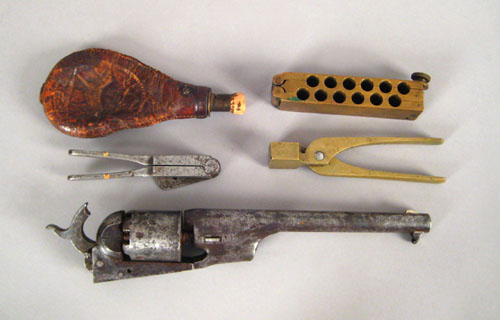 Appraisal: Miscellaneous bullet molds and Colt cylinder and barrel together with