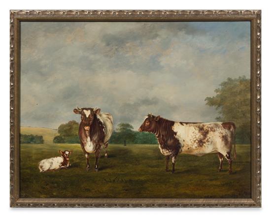 Appraisal: Sale Lot Frederick Clarke British - Landscape with Cows oil