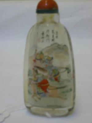 Appraisal: A CHINESE CRYSTAL SNUFF BOTTLE of flattened tapering form inside