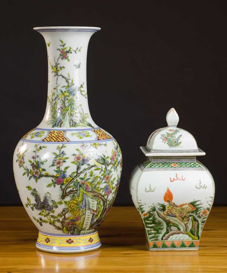 Appraisal: TWO CHINESE PORCELAIN VESSELS with tributory Kangxi - marks the