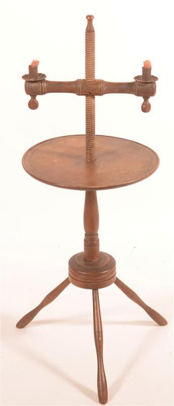 Appraisal: Early th C Walnut Adjustable Candle Stand Early th C