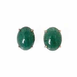 Appraisal: A pair of silver gilt jade earrings approximately x mm