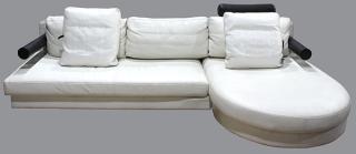 Appraisal: Moderne B B Italia white leather sectional sofa Moderne B