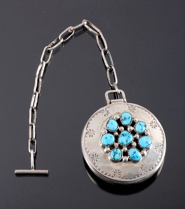 Appraisal: Tommy Moore Navajo Sterling Pocket Watch Case This is a