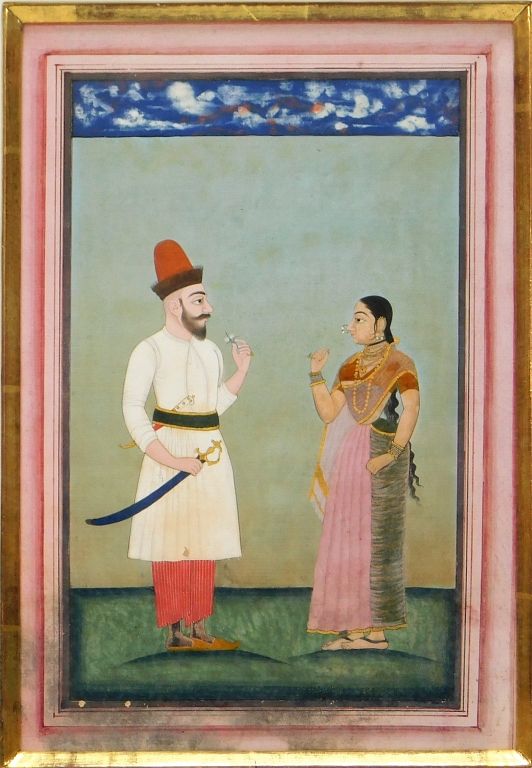 Appraisal: South Indian Court Scene Miniature Painting India Late th- Early