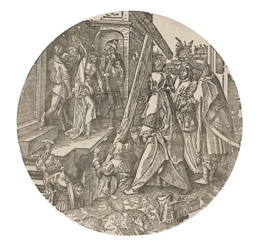 Appraisal: JACOB CORNELISZ VAN OOSTSANEN Ecce Homo Woodcut mm inches diameter