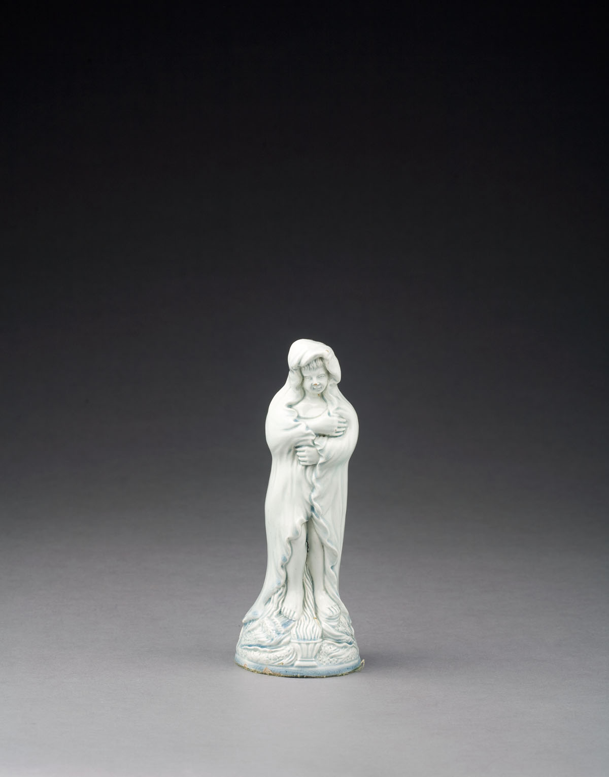 Appraisal: ENGLISH PEARL-GLAZED FIGURE OF 'WINTER ' CIRCA - Height inches