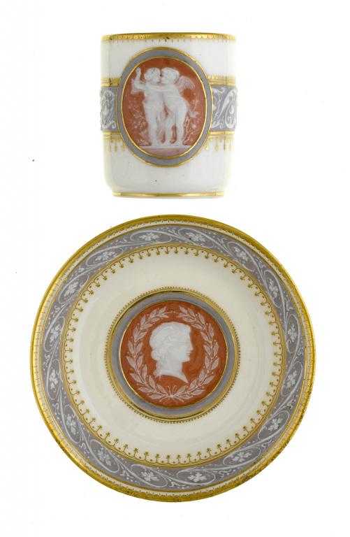 Appraisal: A MINTON'S PATE SUR PATE CUP AND SAUCER painted with