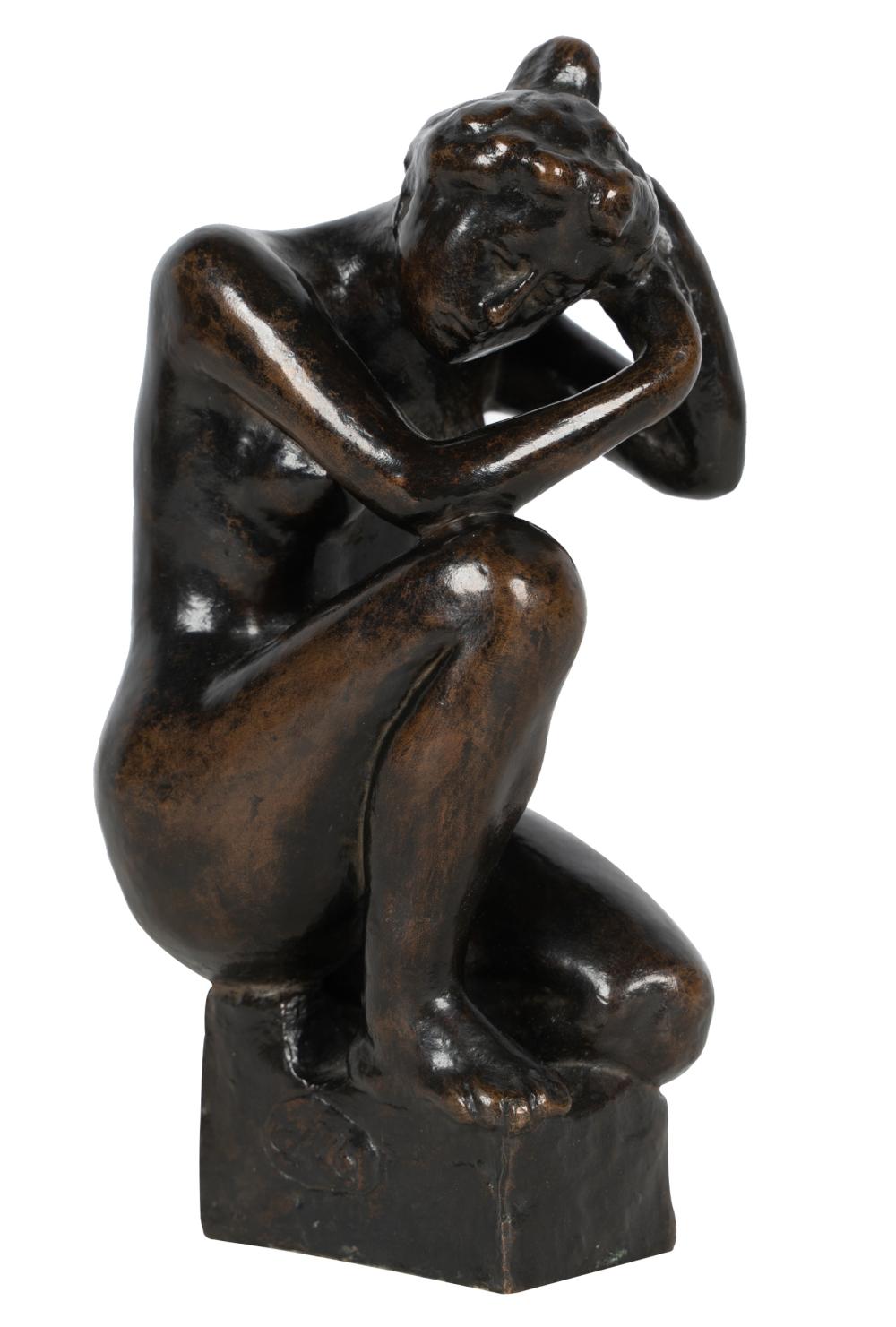 Appraisal: ARISTIDE MAILLOL - JEUNE FILLE ACCROUPIE conceived circa bronze with