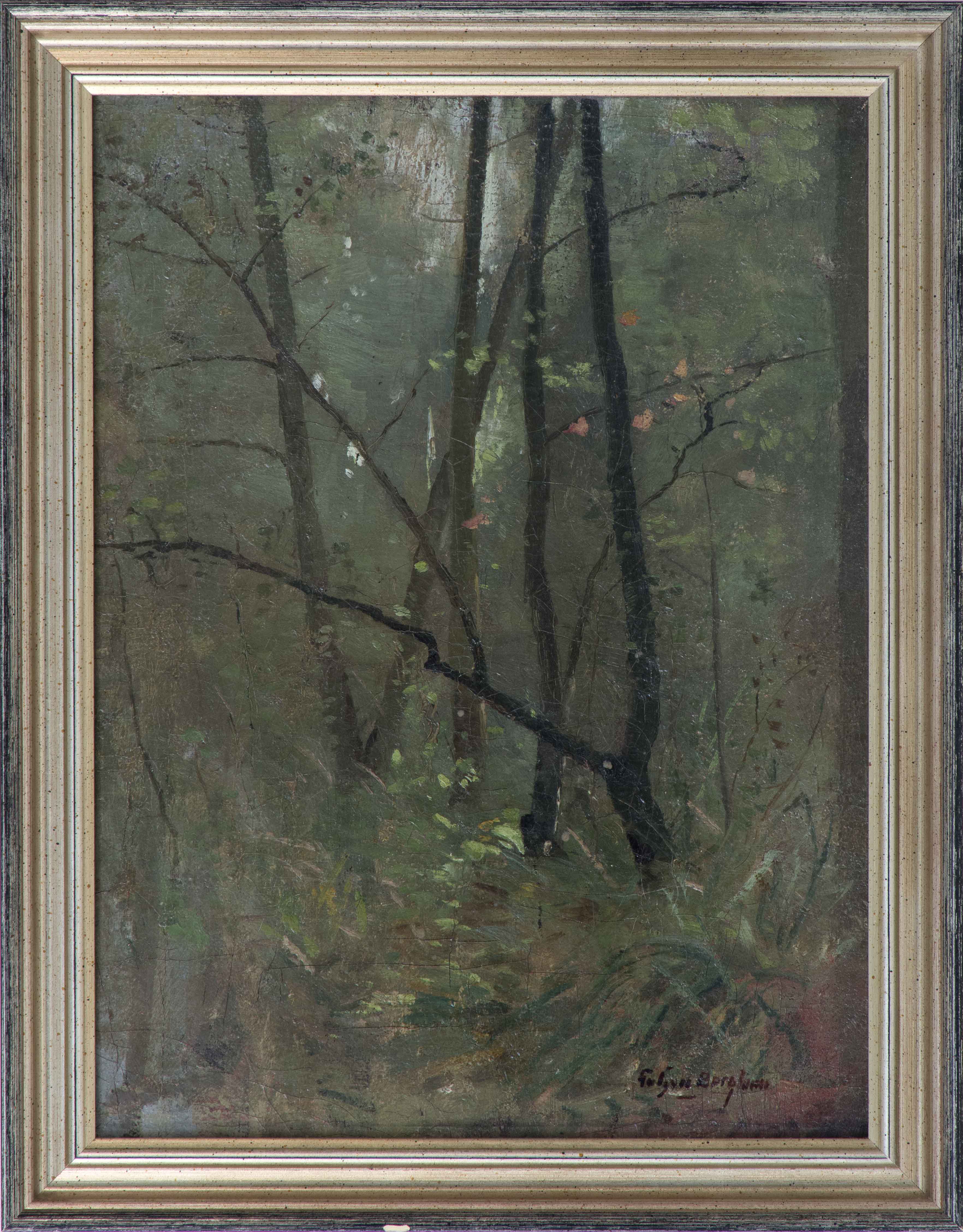 Appraisal: GUTZON BORGLUMAmerican - Woodland interior Signed lower right Gutzon Borglum