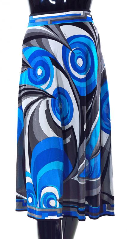 Appraisal: A 'S PUCCI SKIRT Silk Rayon in geometric swirl print