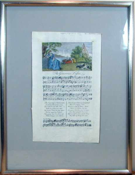 Appraisal: Bickham engraving on sheet music for ''The Generous Ladsie'' ''