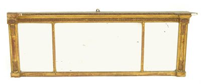 Appraisal: An early Victorian giltwood and gesso landscape overmantel mirror the