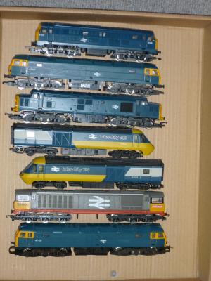 Appraisal: Seven playworn diesel locomotives by Hornby including Class Class and