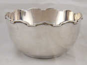 Appraisal: A silver bowl with stiffened shaped rim in the Art