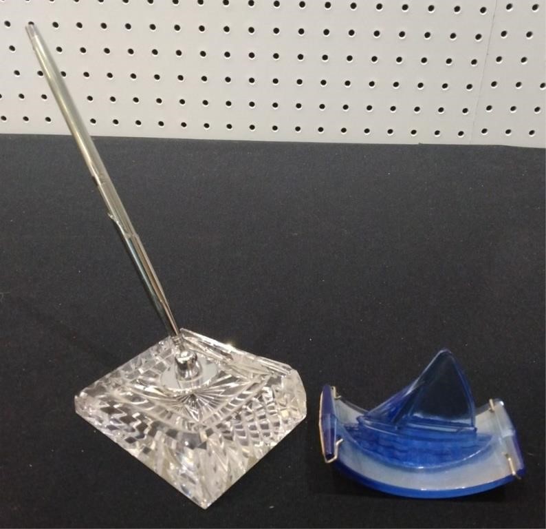 Appraisal: A Waterford Crystal pen stand with Waterford mechanical pencil also