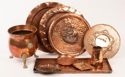 Appraisal: A quantity of Arts Crafts and Art Nouveau copper including