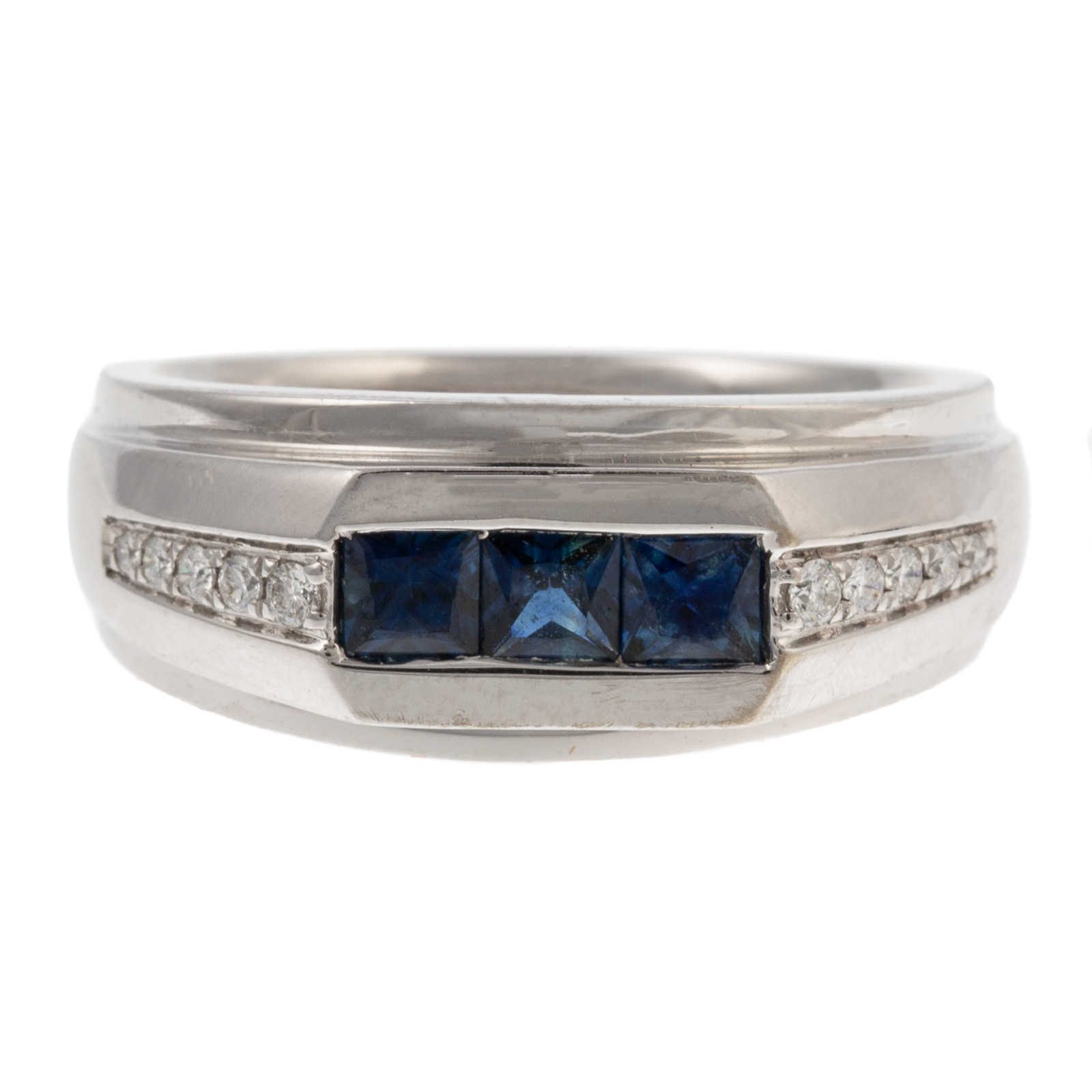 Appraisal: A CONTEMPORARY SAPPHIRE DIAMOND BAND IN K K white gold