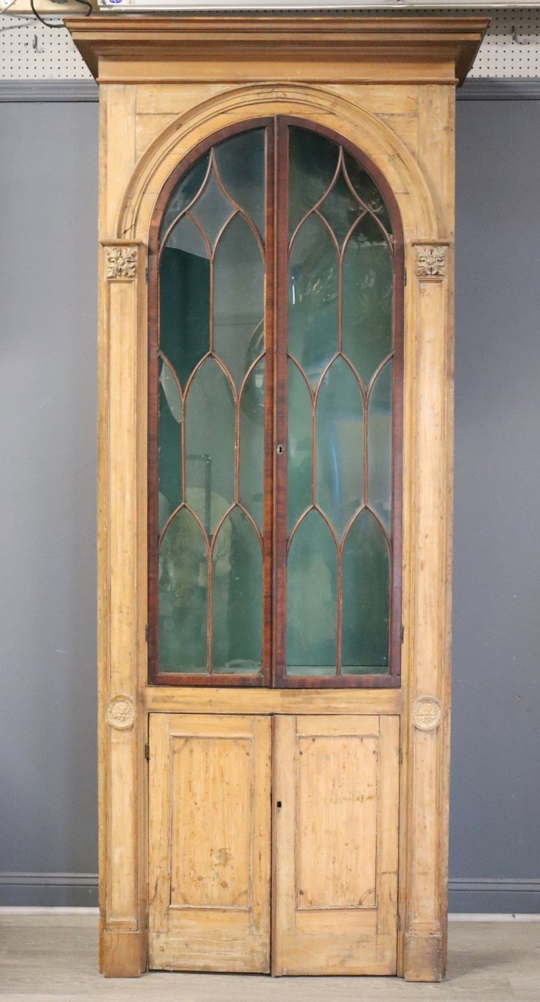 Appraisal: ANTIQUE PINE BOOKCASE CABINET From a Greenwich CT estate Dimensions