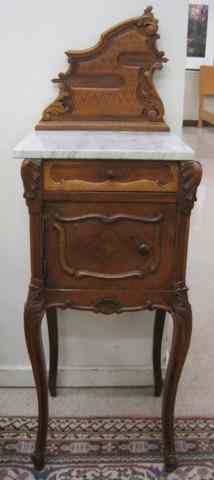 Appraisal: LOUIS XV STYLE WALNUT NIGHTSTAND Austrian th century of cabinet