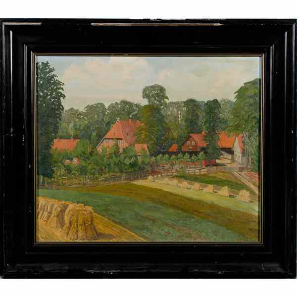 Appraisal: M Ottens German th Century Landscape Oil on canvas signed